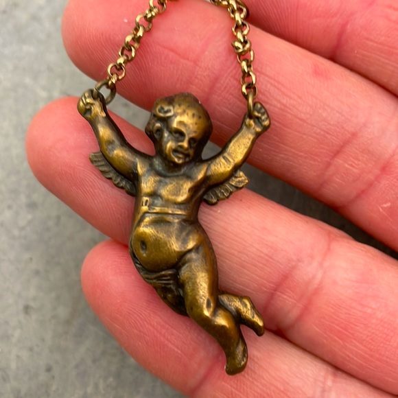 Vintage cherubs angels jumping rope earrings - Picture 6 of 7